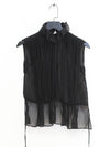 OUDE WAAG High Neck Shirred Halter Vest OW-OW-25SS-TP02-HEI (BL900 Black) (OW-25SS-TP02 OW-25PF-TP03)